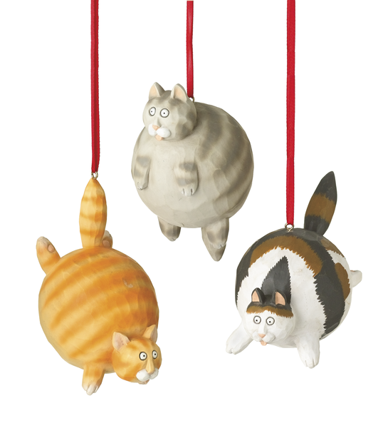 Fat Cat Christmas Ornaments