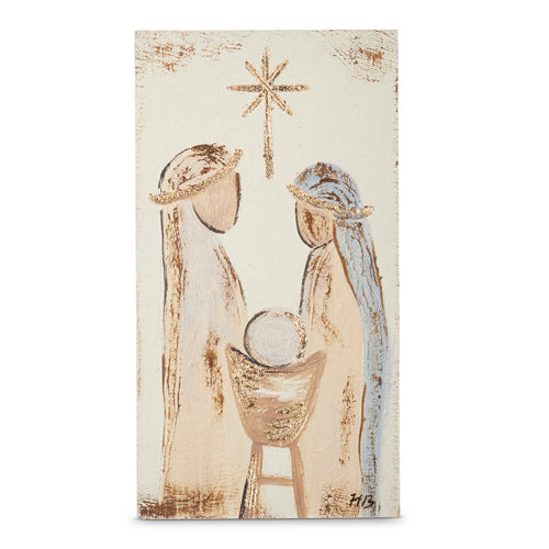 Holy Family Textured Wood Wall Art