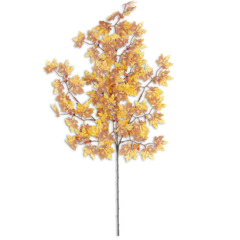 Yellow & Brown Maple Leaves Stem