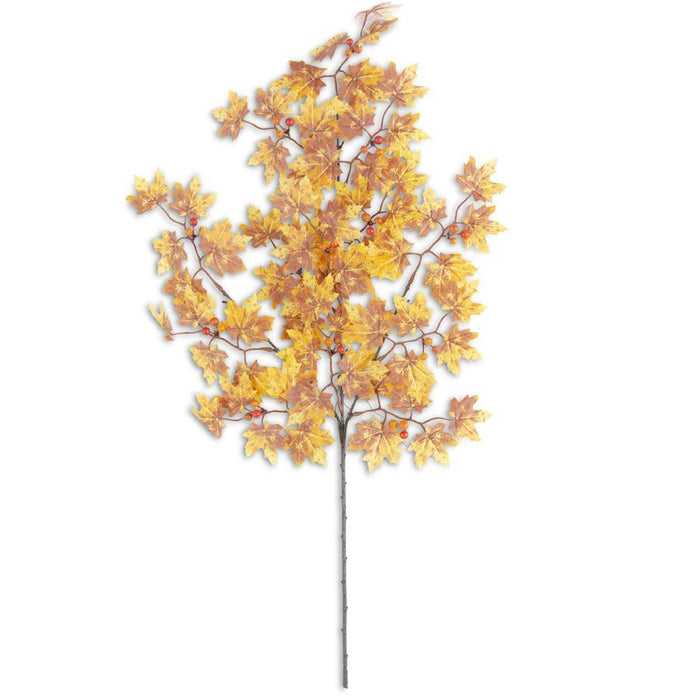 Yellow & Brown Maple Leaves Stem