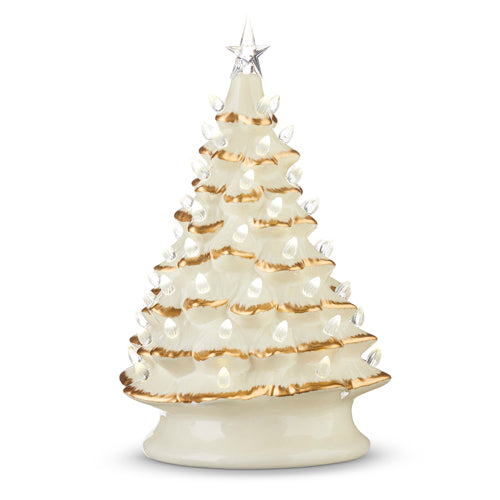 Lighted White and Gold Vintage Tree