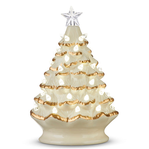 Lighted White and Gold Vintage Tree