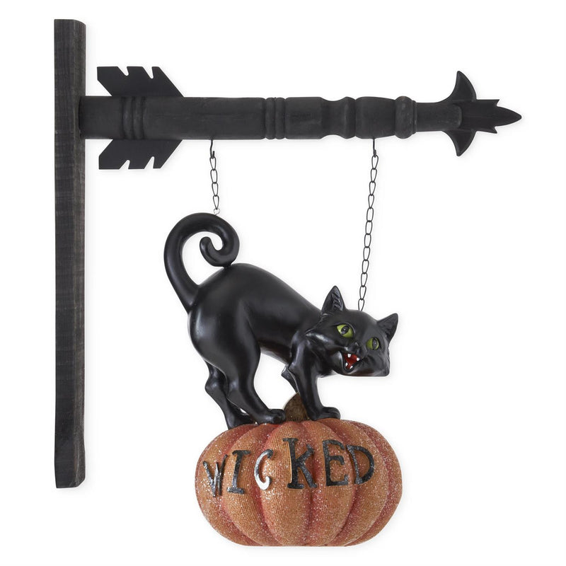Black Cat on Wicked Pumpkin Arrow Replacement