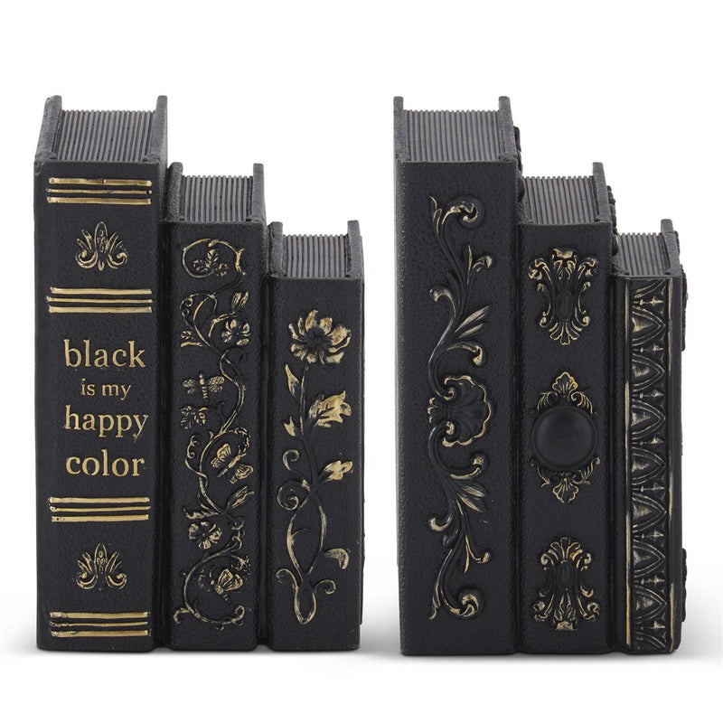 Black & Gold Stacked Spell Book Decor
