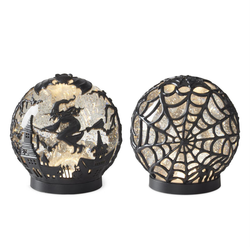 Two Halloween-themed decorative lights on a white background