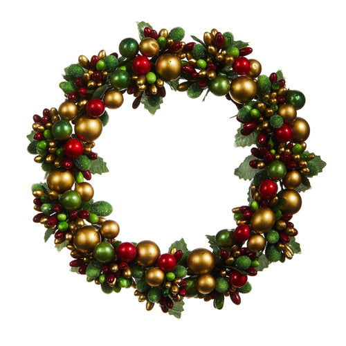 Beaded Berry Mini Wreath-Candle Ring