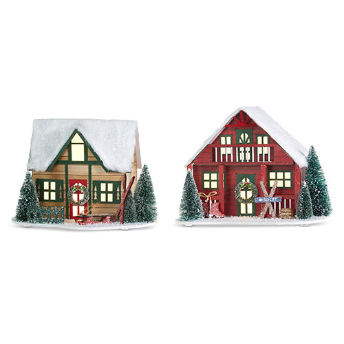 Lighted Paper Ski Lodge - 3 Options