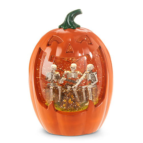 Campfire Skeletons Lighted Water Pumpkin