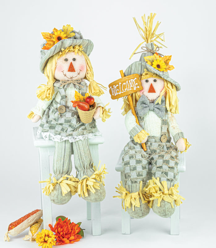 Gray Fall Scarecrow Dangle Leg