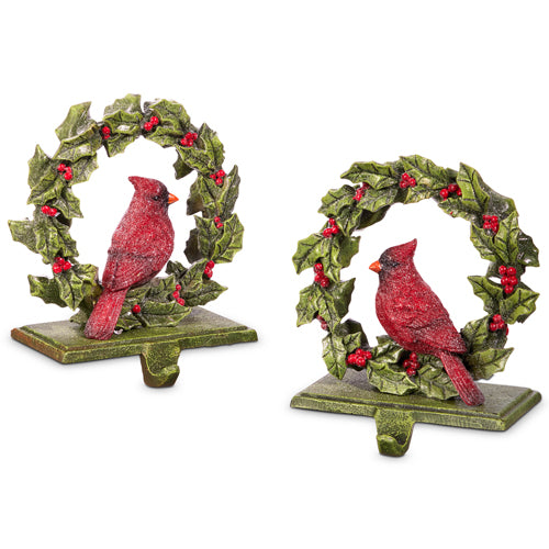 Holly Cardinal Stocking Holder