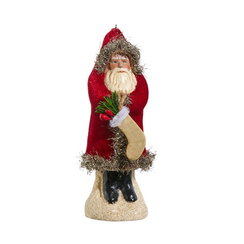 Red Velvet Santa Ornament