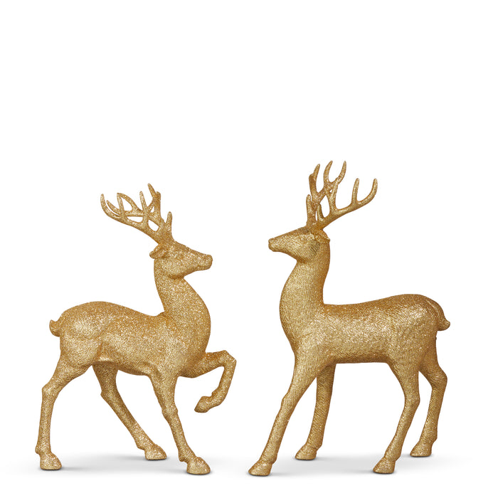 Gold Gliter Deer- Set of 2