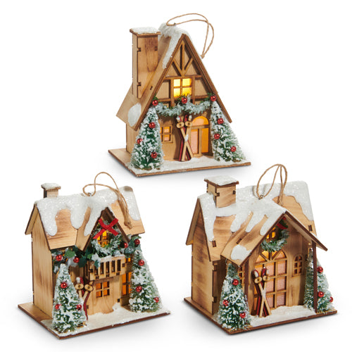 Lighted Lodge House Ornament