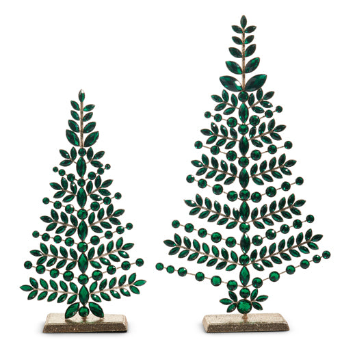 Green Jeweled Christmas Tree Set