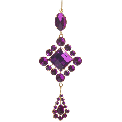 Purple Jeweled Drop Ornament