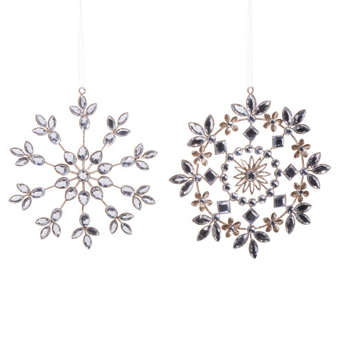 Clear Jeweled Snowflake Ornaments