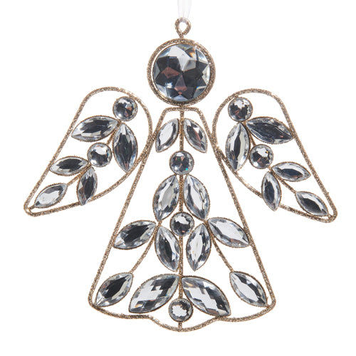 Clear Jeweled Angel Ornament