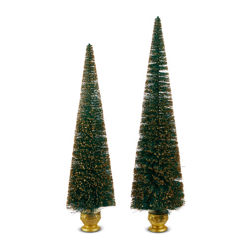 Teal and Gold Bottle Brush Tree Set