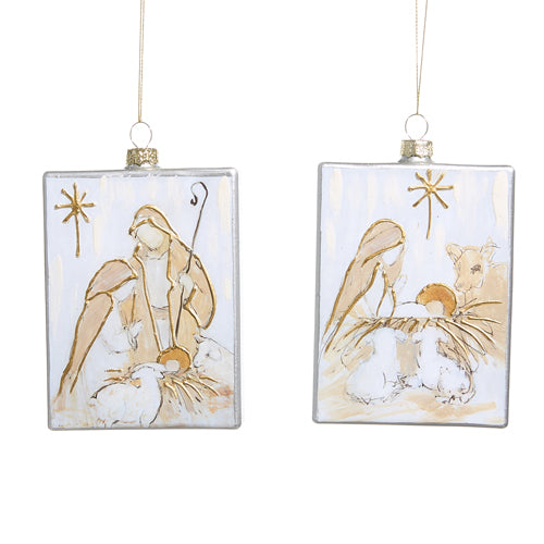 Rectangle Nativity Ornament