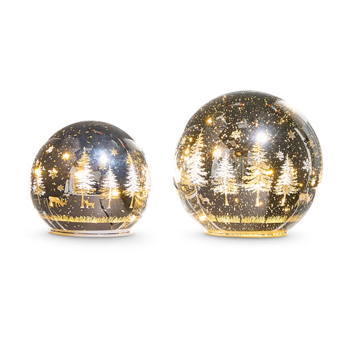 Silver Lighted Orb Set