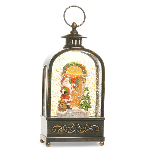 Santa Door Lighted Water Lantern