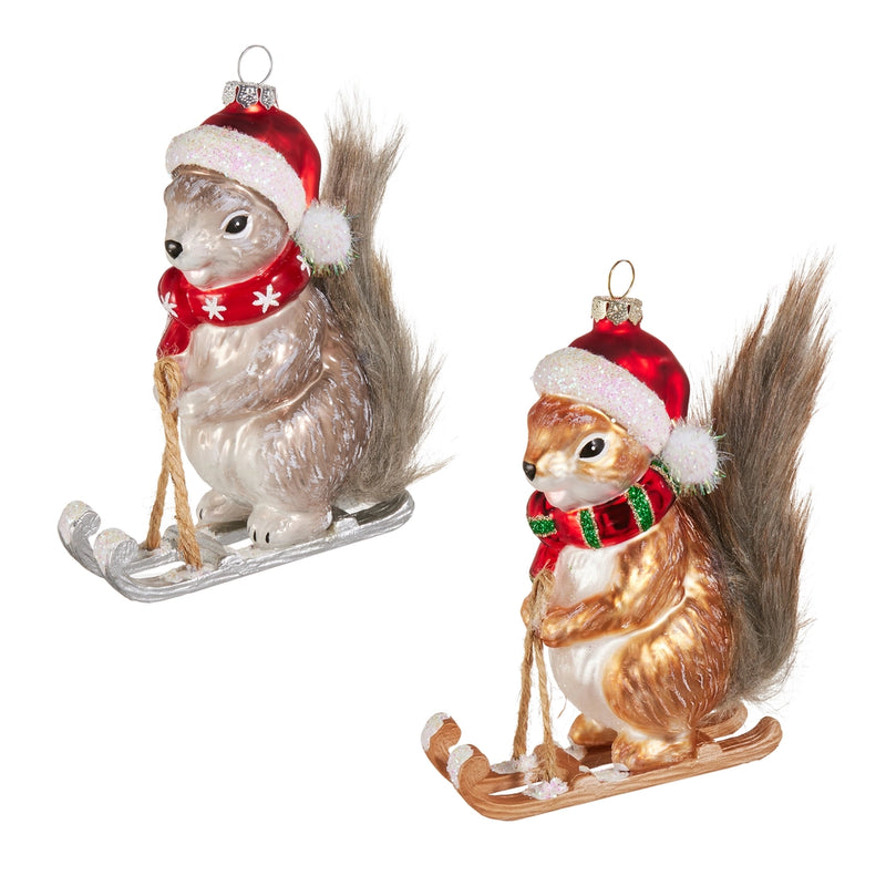 Skiing Squirrel Ornament
