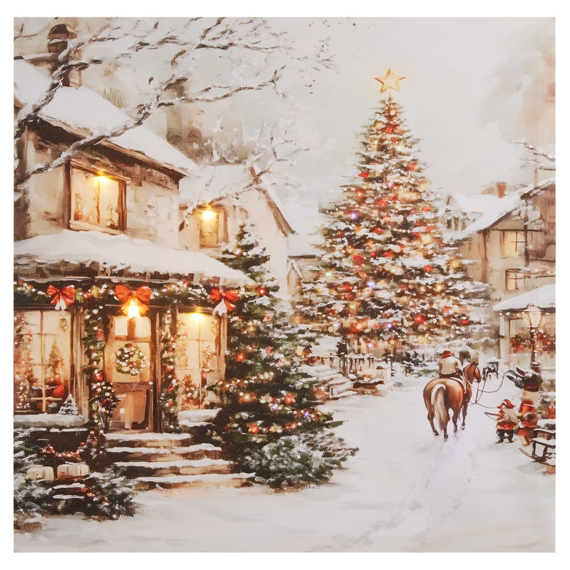Christmas on Main Street Lighted Print