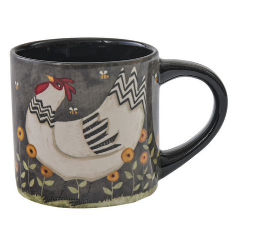 Mug with rooster design on a white background