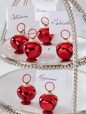 Red Jingle Bell Place Card Holders