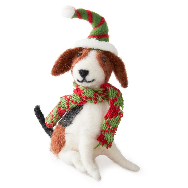 Wool Dog with Sweater Ornament
