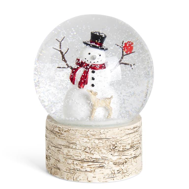 Snowman and Fawn Snow Globe