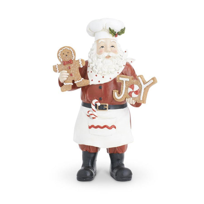 Chef Santa Holding Cookies Figurine