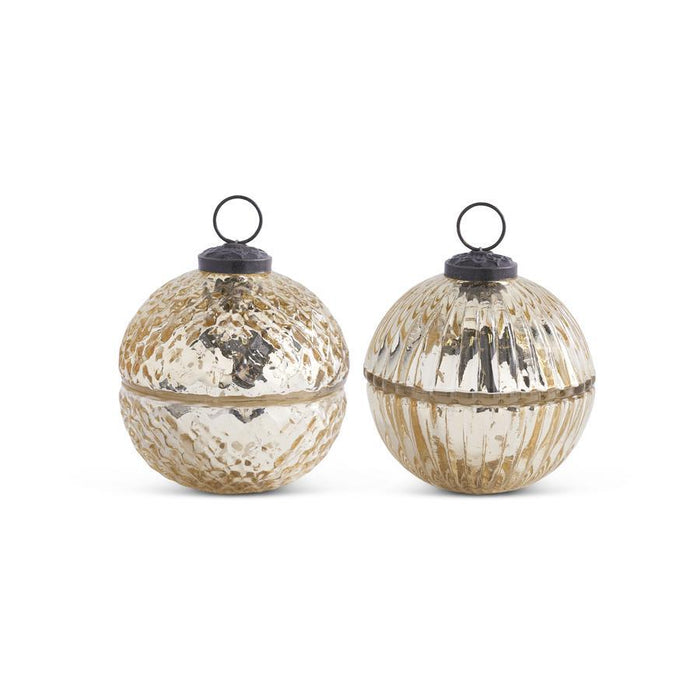 Filled Christmas Ornament Candle Sets of 2