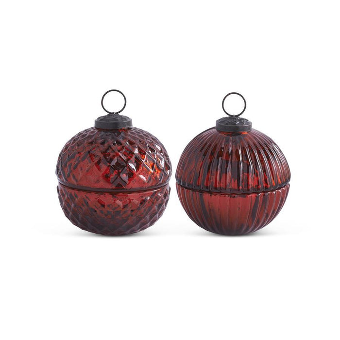 Filled Christmas Ornament Candle Sets of 2