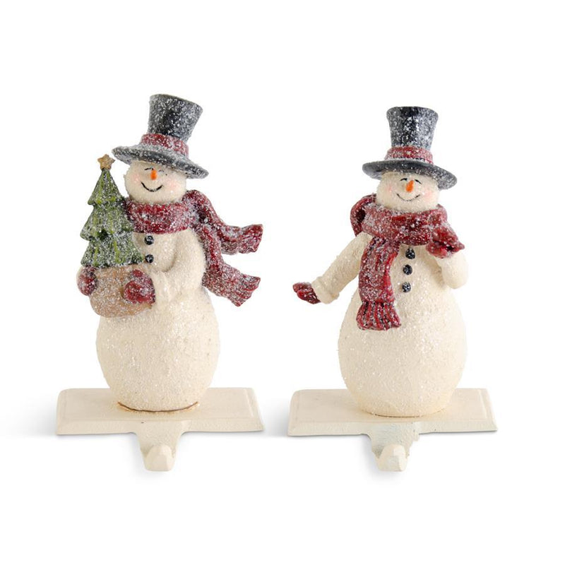 Glittered Snowman Stocking Holders