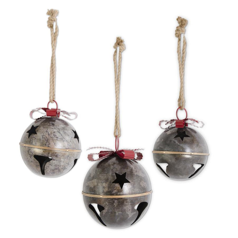 Marbled Dark Jingle Bells with Ribbons
