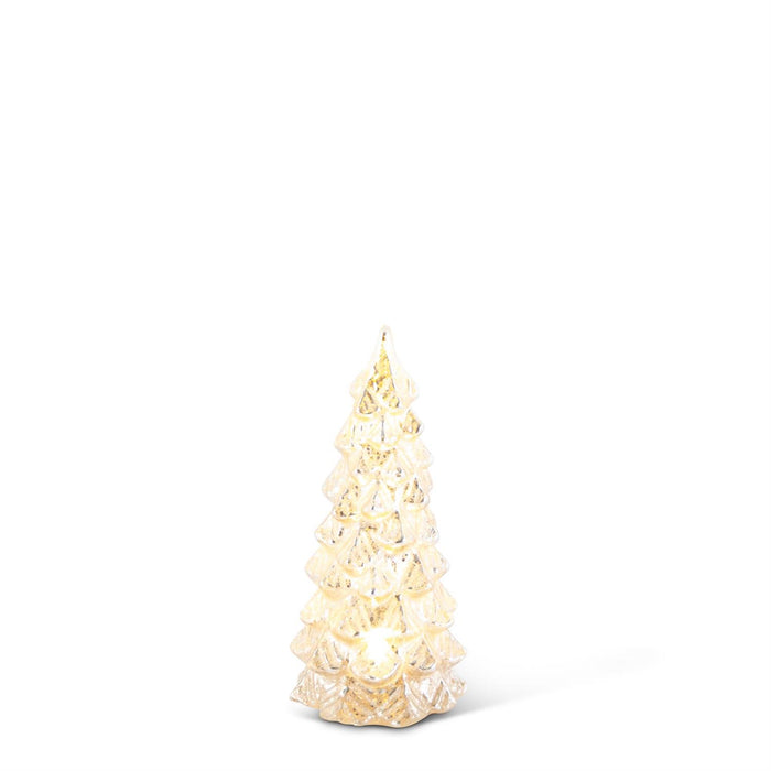 Glittered LED Silver Mercury Glass Tree with Timer