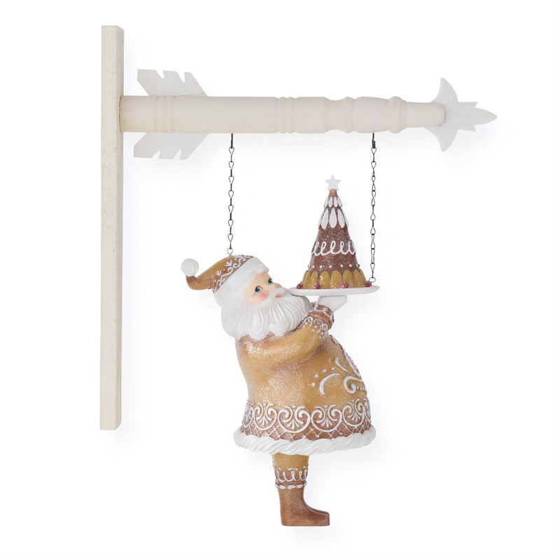 Brown Glittered Gingerbread Santa Holding Cake Arrow Replacement