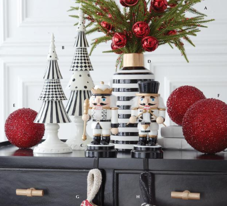 Red Sequin & Bell Pine Stem