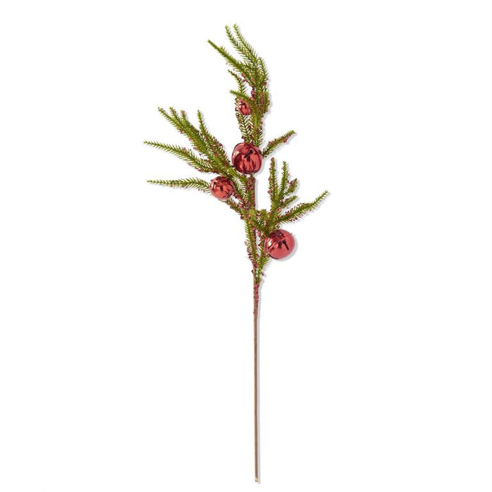 Red Sequin & Bell Pine Stem - 2 Colors