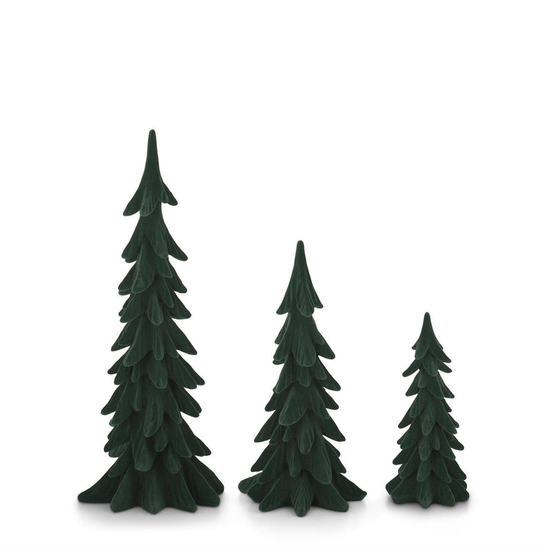 Small Green Velvet Christmas Trees