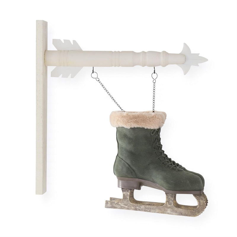 Sage Green Ice Skates with Faux Fur Arrow Replacement