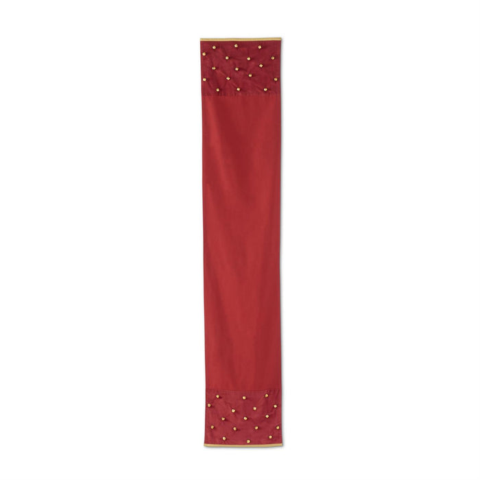 Gold Bell Red Cotton Table Runner - 72"