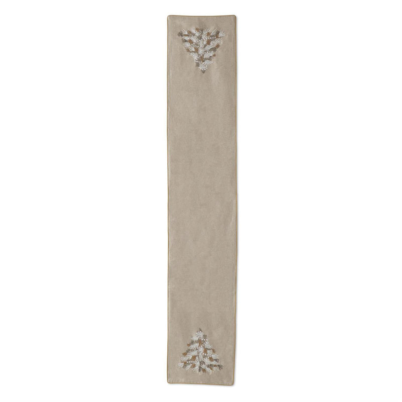Cotton Beaded Christmas Tree Table Runner - 72"