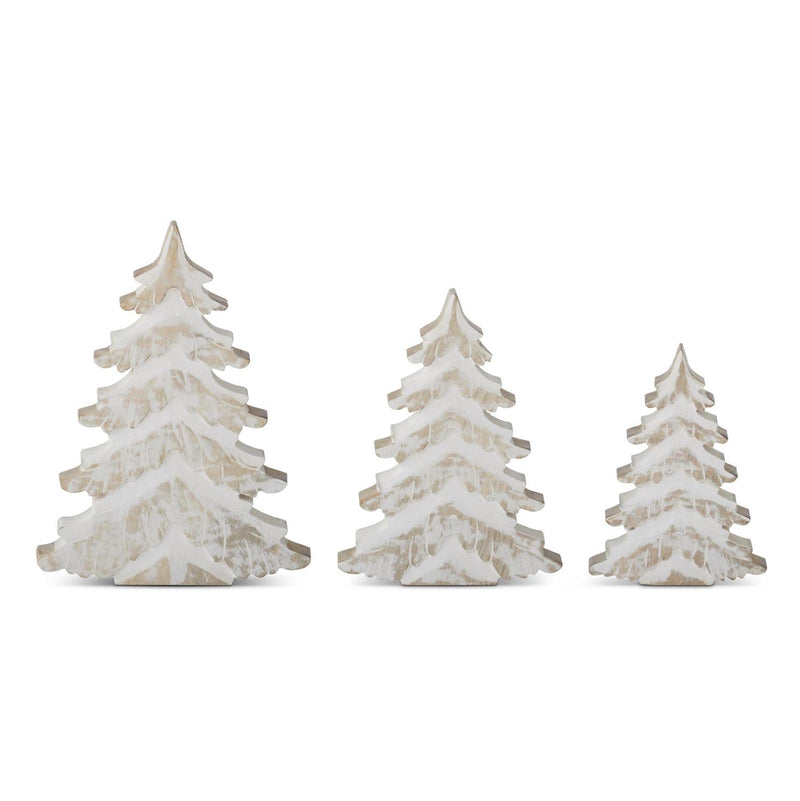 Whitewashed Mango Wood Christmas Trees