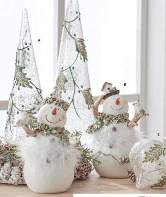 White Glittered Snowmen