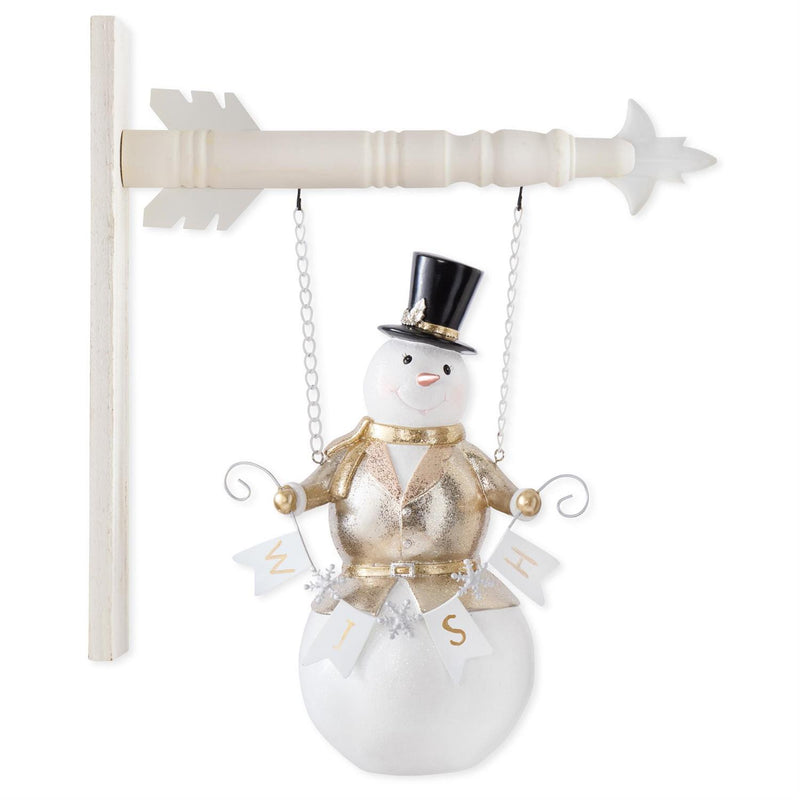 Glittered Gold Coat Snowman Arrow Replacement