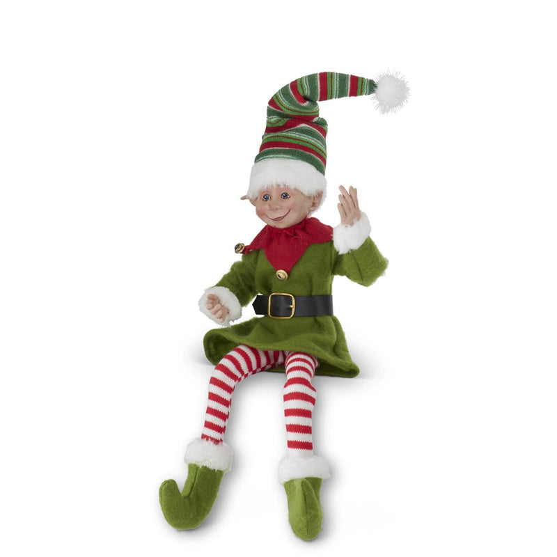 Red & Light Green Posable Christmas Elf