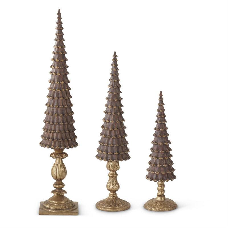 Brown & Gold Pinecone Trees