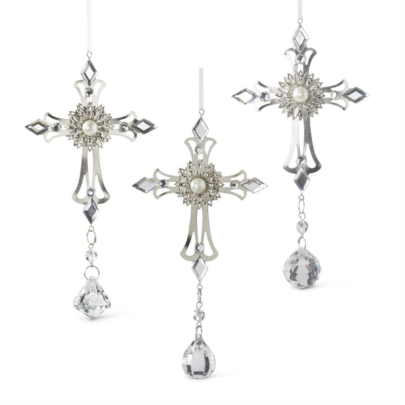 Metal Cross Ornaments with Gems